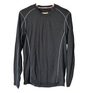 Smartwool Men's Merino Wool Black Base Layer Long Sleeve Shirt Small Breathable